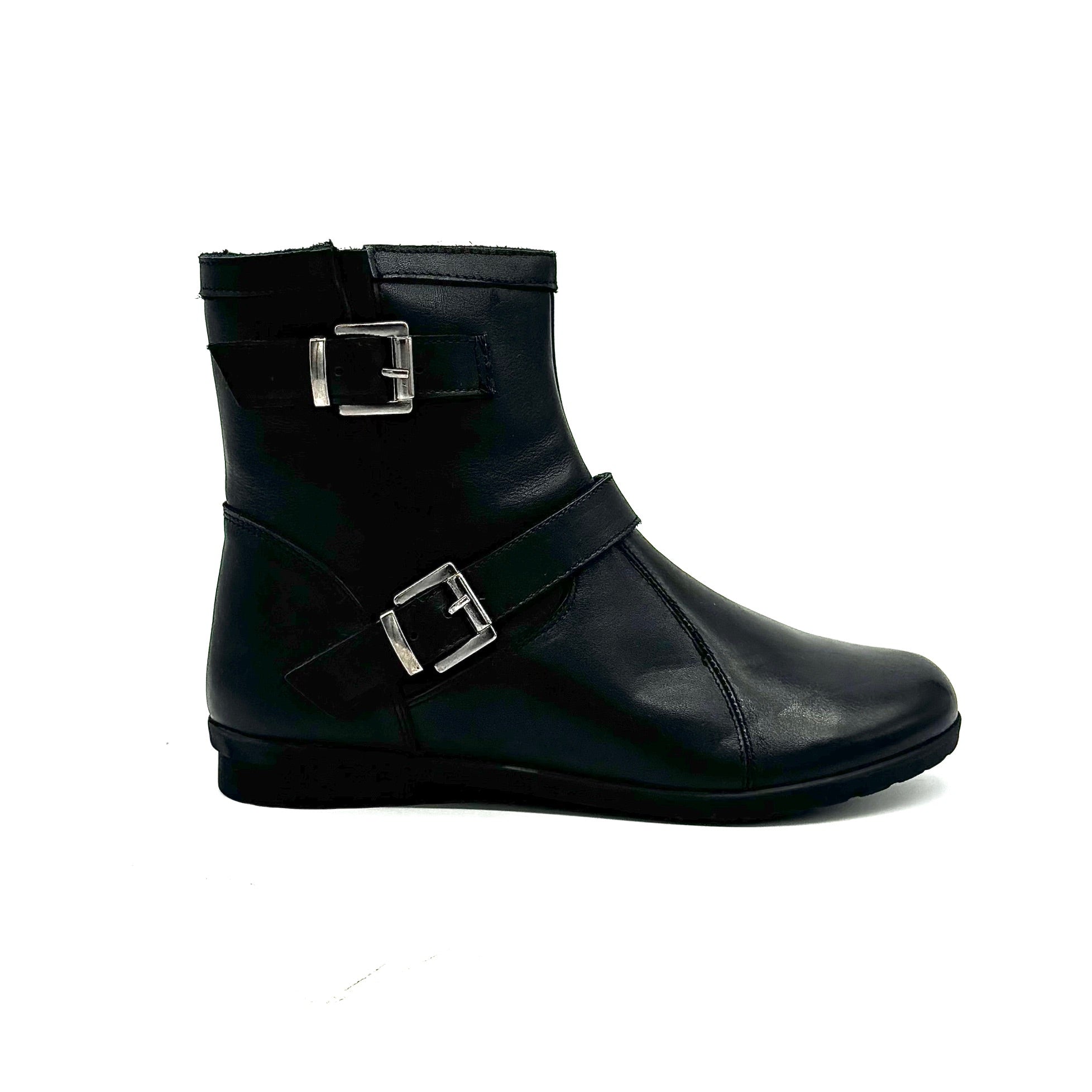 Bonavi 017-02105 Black Leather Buckle Boot