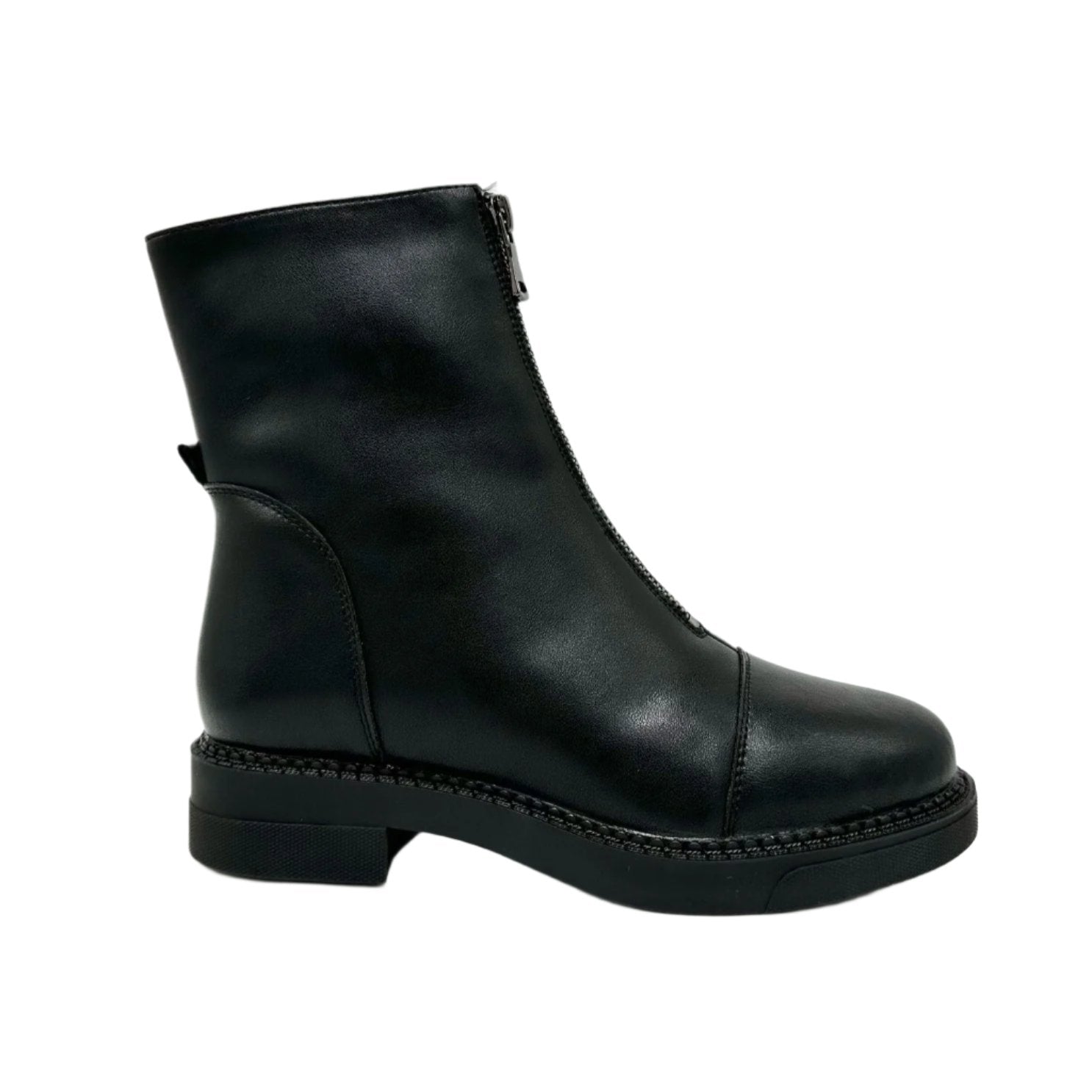 BONAVI 1W27-23 Zip Up Stone Ankle Boots